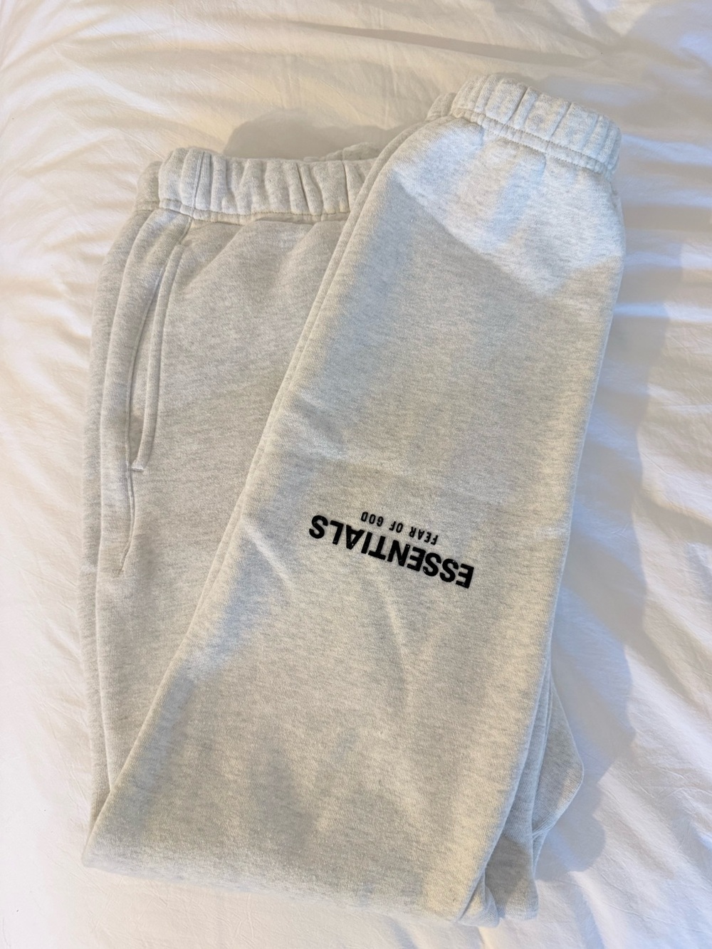 Essentials light heather Grey Sweatpants with Black Logo